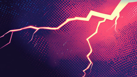 Eye-catching abstract design featuring dynamic electric lightning and vivid colors, perfect for modern artwork, digital media, or creative projects that demand visual impact.の素材
