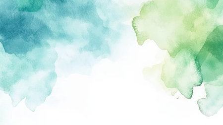 Explore this soft abstract watercolor background featuring beautiful blue and green hues, perfect for various creative projects and artistic expressions.の素材