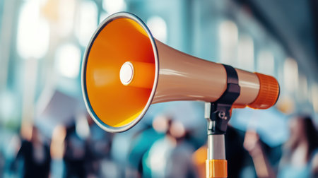 Close-up of a ballot with megaphone illustration, symbolizing the power of individual voices in the democratic process.の素材