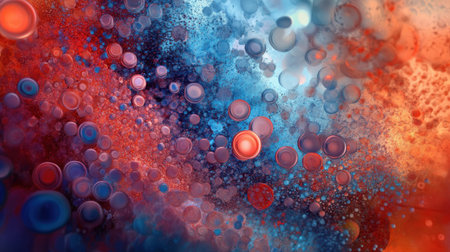 An engaging abstract background showcasing a vibrant mix of colorful bubbles and particles, perfect for artistic and digital projects that demand a modern touch.の素材