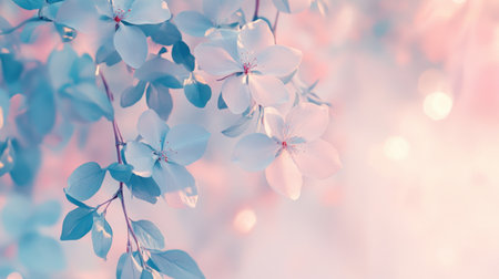 Experience the enchanting beauty of cherry blossoms in soft pastel colors, creating a serene atmosphere perfect for spring and nature-inspired themes.の素材