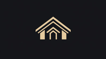 A refined minimalist logo showcasing a house icon with smooth lines, ideal for real estate, architecture branding, or home-related services. A timeless representation of quality design.の素材