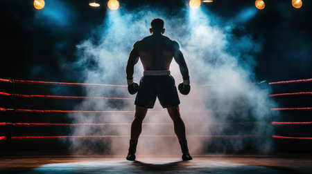 Captivating image of a boxerの素材