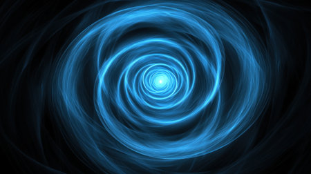 A mesmerizing abstract image featuring swirling blue light, creating a captivating cosmic effect. This digital artwork evokes a sense of motion and tranquility.の素材