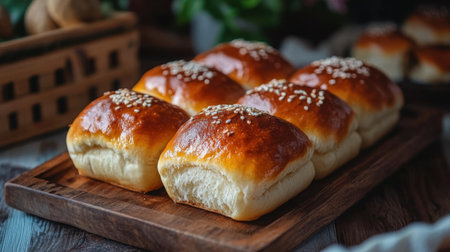 Warm, crispy Pakistani sweet bread on rustic platter, fluffy interior inviting a perfect biteの素材