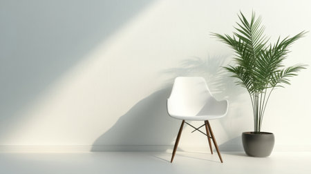 Simple white plain background with soft shadows and a clean minimalist look, ideal for design or text overlayの素材