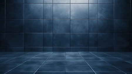 A dark textured wall featuring smooth tiles creates a modern and elegant backdrop. Perfect for showcasing design projects, photography, or creative layouts.の素材