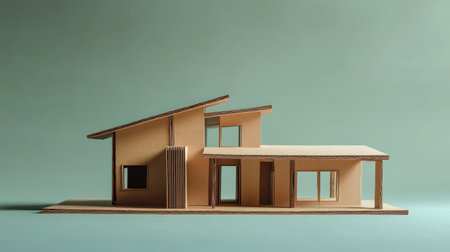 This image features a stunning architectural model of a modern house design. The clean lines and minimalist style showcase innovative concepts in contemporary architecture.の素材