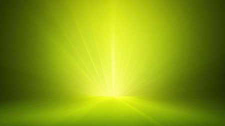 A vibrant green light background featuring soft rays and a gentle glow. This calming and serene image is perfect for various creative projects and designs.の素材