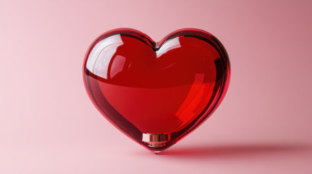 This stunning heart-shaped glass vase in vibrant red showcases elegance and charm, perfect for romantic decor or special gifts. Ideal for any setting.の素材
