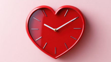 This charming heart-shaped clock in vibrant red adds a touch of love and joy to any space. Ideal for home decor or gift giving, it beautifully blends function and style.の素材