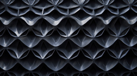 This image features an abstract geometric pattern with layered black textures. The intricate curves create a captivating visual effect suitable for diverse design projects.の素材