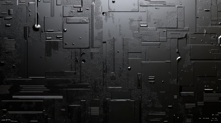 This abstract black and gray wallpaper features geometric shapes and textures, creating a modern, sleek aesthetic perfect for digital or artistic projects.の素材