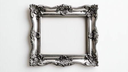 This elegant vintage silver ornate picture frame offers a stylish display for artwork or photographs. The intricate design adds classic beauty to any space, perfect for home decor.の素材