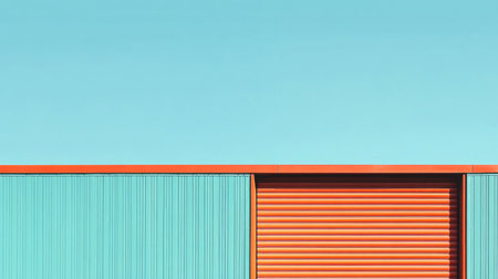 A captivating abstract design showcasing a bright blue sky above vibrant structures. This image highlights colorful lines and geometric shapes, perfect for modern art themes.の素材