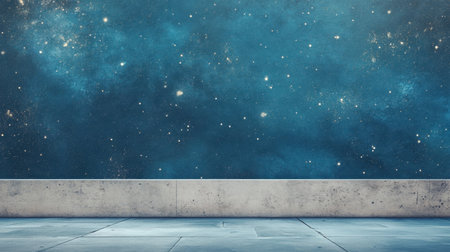 Explore a mesmerizing cosmic space featuring a starry sky and a concrete floor. This background captures the essence of tranquility and the mysteries of the universe.の素材