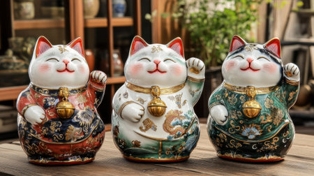 Figurine, lucky cat, Chinese, good luck, fortuneの素材