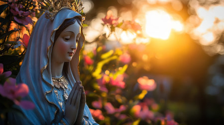 Nossa Senhora Aparecida, icon, Brazilian, Catholic, morning lightの素材