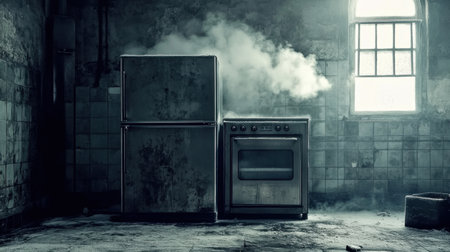 Walk-in freezer, industrial, frost, cold storage, food.の素材