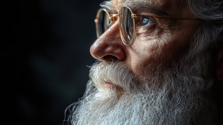 Elderly man, beard, mustache, portrait, grandfather.の素材