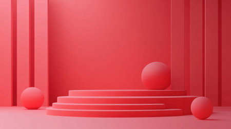 Vibrant red background with a smooth gradient, perfect for bold and dynamic product advertising or promotional materials.の素材