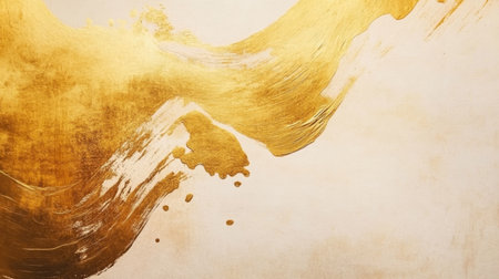 This image features a stunning gold brush stroke on a textured background, ideal for artistic projects, elegant designs, and luxurious dの素材