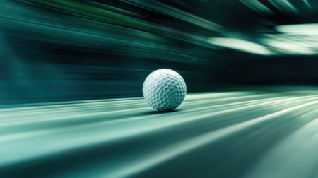A captivating image showcasing a golf ball in motion, emphasizing speed with a stunning blur effect on a smooth surface, perfect for sports and leisure themes.の素材