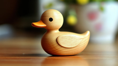 A beautifully crafted wooden duck toy brings warmth and charm to any space, making it ideal for nursery decor, playful gifts, or eco-conscious choices.の素材