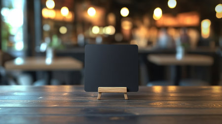 Blank menu board stand with dark board, simple design for flexible use in different spacesの素材