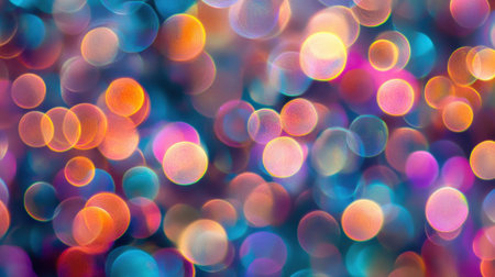 Soft glowing circles of warm light in vibrant shades, creating a festive bokeh effect ideal for New Year 2025 celebrations.の素材