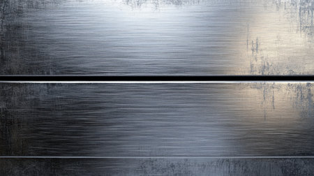 This image showcases a silver metallic texture featuring smooth, reflective surfaces and subtle scratches, making it suitable for various design projects and backgrounds.の素材