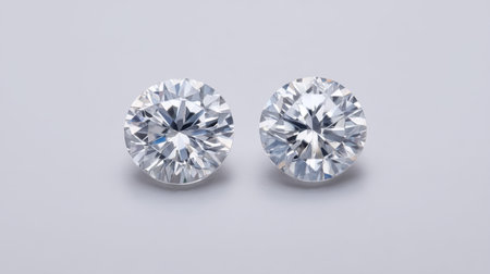 Stunning close-up of round diamonds reflecting light, ideal for showcasing fine jewelry craftsmanship and luxury in various design contexts. Perfect for stock imagery.の素材