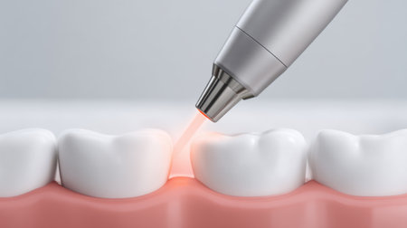 Experience the forefront of dental technology with advanced laser treatments aimed at restoring inflamed gums and promoting optimal oral health in a modern clinic.の素材