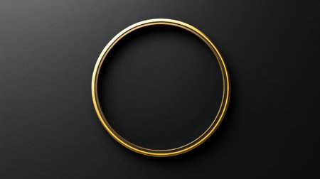 A luxurious gold frame with a circular design set against a dark background, ideal for showcasing artwork or cherished memories in an elegant fashion.の素材