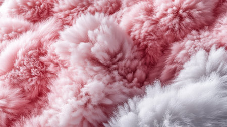 Discover the captivating textures of pink and white fluffy fabric, perfect for elevating your interior decor, fashion projects, or creative crafts with a soft and cozy touch.の素材