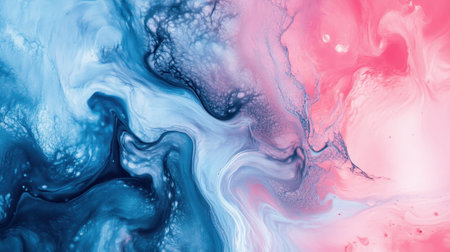 This stunning abstract fluid art features swirling patterns in vibrant blue and pink shades. Perfect for modern decor, digital backgrounds, and artistic inspiration.の素材