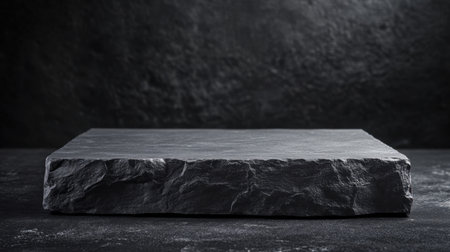 Black slate surface offers a sleek and modern aesthetic, ideal for presentations, backdrops, and creative culinary displays, enhancing any culinary or artistic project.の素材