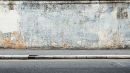This image features a weathered urban wall with a textured, grunge surface. The neutral tones provide an artistic background ideal for creative projects.の素材