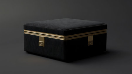 Minimalist velvet jewelry box 3D-rendered with smooth lines and elegant proportions, perfect for showcasing luxury.の素材