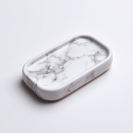 This stylish marble soap dish features a sleek design and smooth surface, ideal for adding elegance and functionality to any contemporary bathroom or home decor.の素材