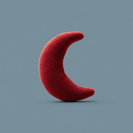 This cozy red crescent moon pillow adds a playful touch to any modern decor while offering comfort and style for relaxation in living spaces. Perfect for cozy environments!の素材