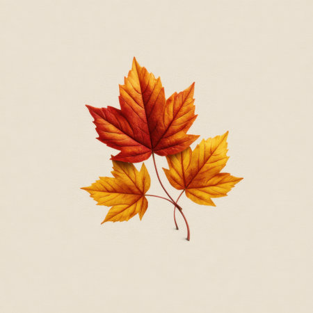 Discover the beauty of autumn with vibrant orange and yellow leaves on a light background. Perfect for conveying seasonal change and natural elegance in design.の素材