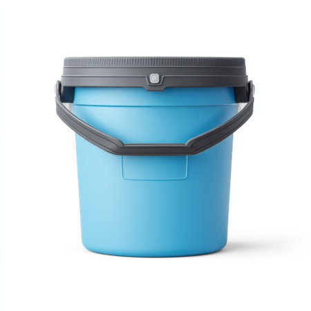 This bright blue plastic bucket features a comfortable handle, suitable for various tasks such as gardening, cleaning, and home organization. Durable and lightweight.の素材