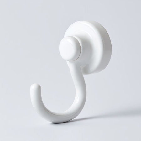 This white wall-mounted hook offers a sleek and minimalistic design, ideal for enhancing storage and organization in any space. Perfect for various applications!の素材