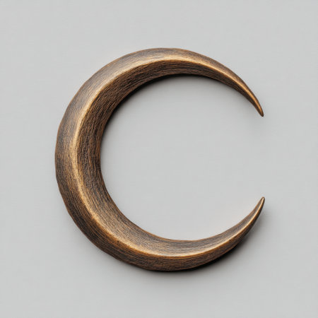 Stunning bronze crescent moon sculpture featuring exquisite craftsmanship and unique textures, perfect for adding an artistic touch to modern decor or exhibitions.の素材