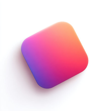 This vibrant square object showcases a striking gradient from pink to blue, perfect for contemporary designs, backgrounds, and artistic projects that require a modern touch.の素材