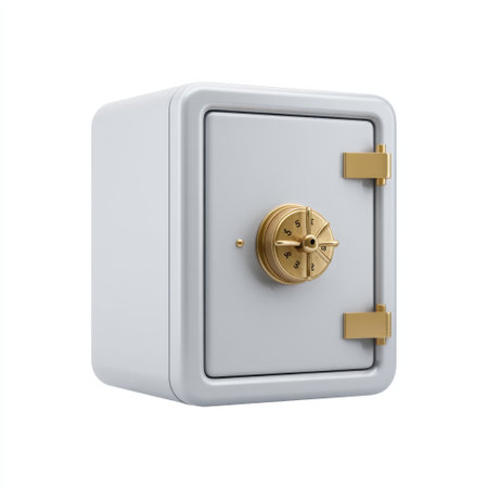 A stylish steel safe featuring a combination lock, ideal for securely storing money, documents, and valuables in both modern and classic settings.の素材