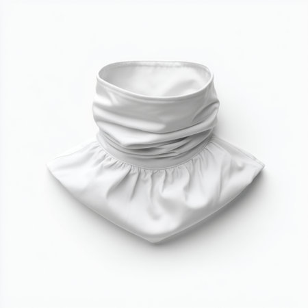 This image features a draped white fabric piece showcasing elegant folds and a soft texture, perfect for fashion or design projects that require a minimalistic aesthetic.の素材