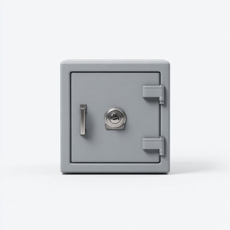 A sleek gray safe designed for secure storage of important items. Ideal for home or office environments, this safe emphasizes durability and modern aesthetics.の素材