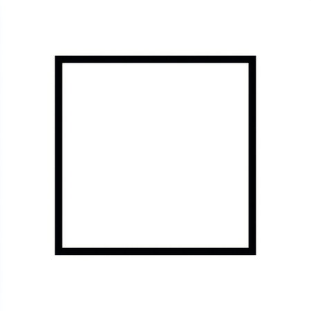 A simple black border square frame, isolated on a clean white background. Ideal for various creative projects, art showcases, or graphic design purposes. Perfect for adding a touch of elegance.の素材